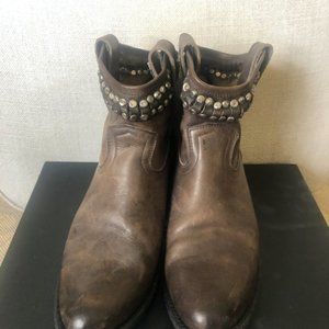 Frye Diana Cut Studded Western Charcoal 8.5